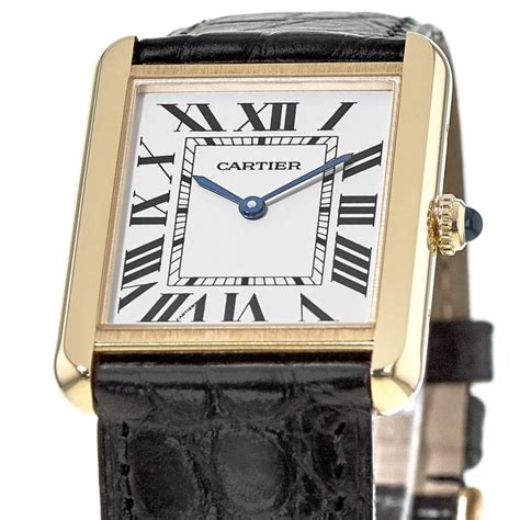 cartier tank watch leather|cartier tank with leather strap.